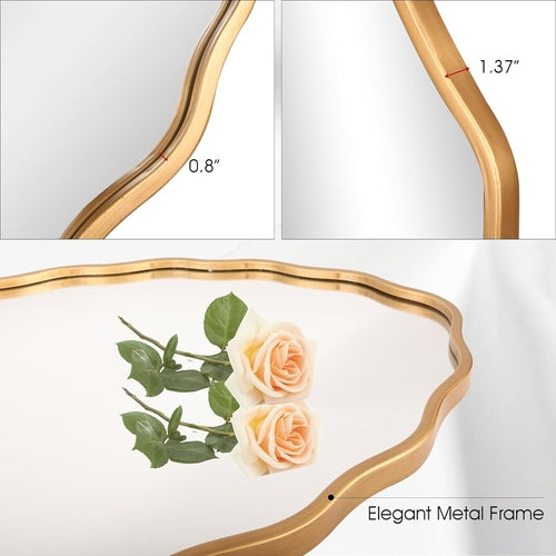 Oval Brushed Gold Mirror 24 By 36 Inch Wall Mounted