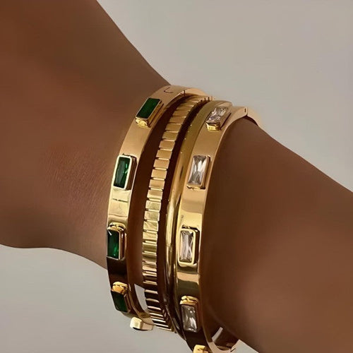 Baguette Gemstone Cuff Bracelet